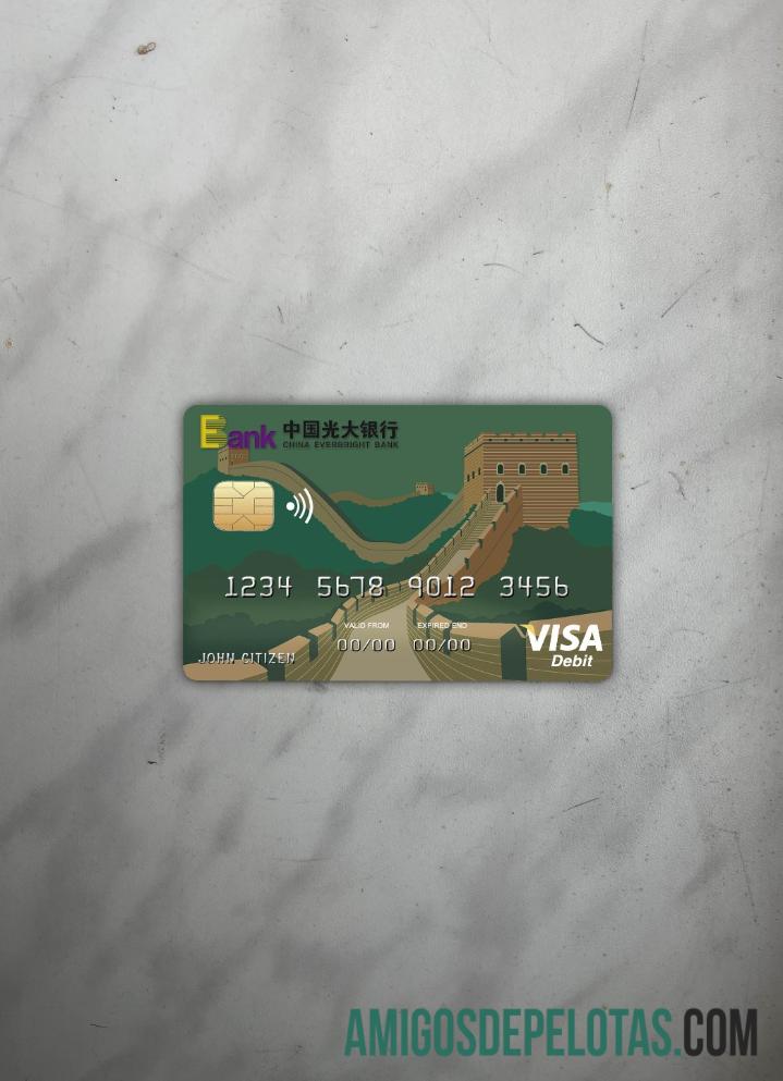 Frente fotográfica do cartão Visa do China Everbright Bank baixar para verificação